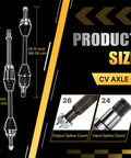 Toyota Front CV Axle Shaft Assembly Pair For 2002 2006 Camry And 2004 2008 Solara FWD 2.4L L4 Left And Right Sides OE Replacement NCV69577 NCV69578 Beefy Axles For Smooth Power Transfer And Reliable Daily Driver, 37.8 in
