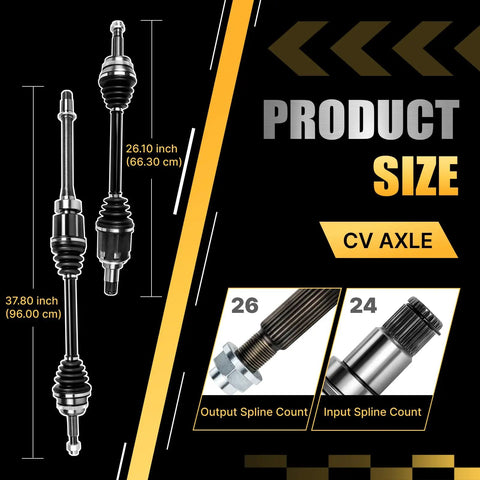 Toyota Front CV Axle Shaft Assembly Pair For 2002 2006 Camry And 2004 2008 Solara FWD 2.4L L4 Left And Right Sides OE Replacement NCV69577 NCV69578 Beefy Axles For Smooth Power Transfer And Reliable Daily Driver, 37.8 in