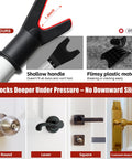 Heavy Duty Door Security Bar With 600Lb Grip That Grabs Tight Adjustable From 24.5 To 50.7 Inches Anti Slip Base