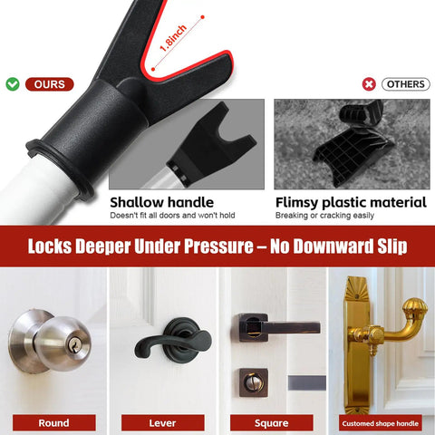 Heavy Duty Door Security Bar With 600Lb Grip That Grabs Tight Adjustable From 24.5 To 50.7 Inches Anti Slip Base