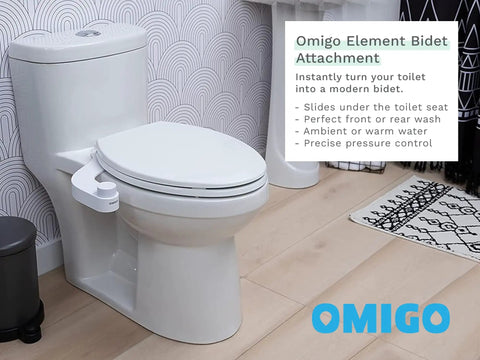 Element No Electricity Required Bidet Attachment With Front And Rear Self Cleaning Nozzles Slim Modern Design on toilet