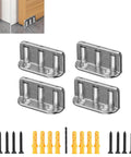 Sliding Barn Door Floor Guide With Adjustable Roller And Wall Mount System For Flush Bottom Operation Durable Steel Floor Track Easy To Install Space Saving Noise Reduction Three Roller Design Improves Glide And Reduces Friction with installation accessories
