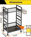 Three Tier Garden Tool Organizer For Garage And Shed Heavy Duty Metal Tool Storage Rack Holds Up To 78 Tools Indoor Outdoor Black.