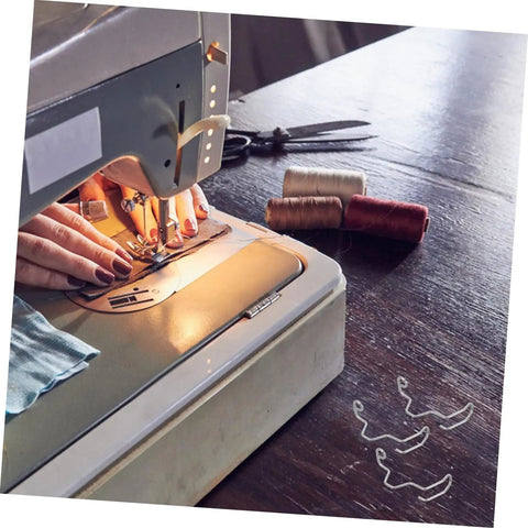 Ten Pack Pro Grade Finger Guard Springs For Sewing Machines Hand Safety Shield Needle Guard Easy Install Durable Sewing Machine Accessory For Safe Stitching That Lasts next to sewing machine in use