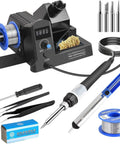 All In One 100W Soldering Station Kit With Digital Display And Hot Air Rework Crazy Fast Heat Up Includes 5 Extra Iron Tips