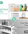 Slim 4 Tier Metal Rolling Cart With Wheels Space Saver For Narrow Spaces, features high metal fence preventing item falls.