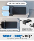 Heavy Duty Usb C Docking Station For Precision Workstations Dual Monitor Hub With 240 Watt Power Delivery, swappable module design.
