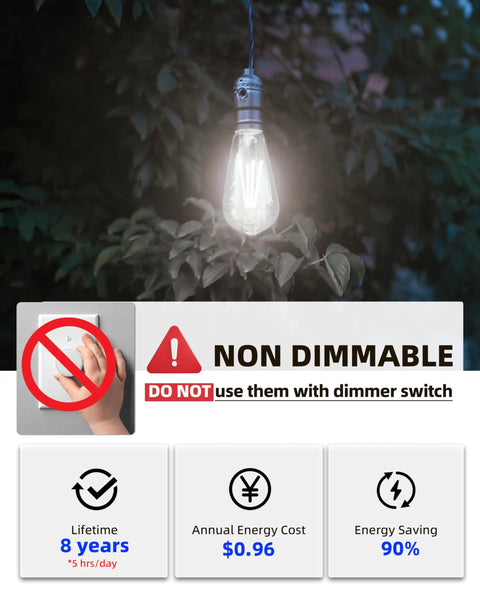 Vintage Edison LED Bulbs Six Pack With Old School Glow Five And A Half Watt Real 60W Equivalent 500 Lumens CRI 95 Plus Non Dimmable
