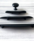 Matte Black Cup Drawer Pull Cabinet Door Handle For Dresser And Vanity Modern Kitchen Hardware 3.75 Inch Center To Center