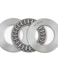 Beefy Heavy Duty Needle Roller Bearing Set With Washers, 3/4 In Bore, 1-1/4 In OD, 5/64 In Width, 3 Pack Chrome Steel, front view