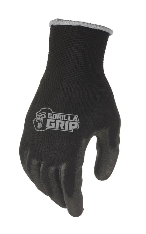 Never Slip Maximum Grip All Purpose Work Gloves For Men In Wet Dry And Oily Conditions With Polymer Palm Black Blue Extra Large Size 15 Pairs Durable Construction All Weather Ready