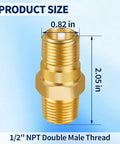 RV Water Heater Backflow Preventer With 1/2 In NPT Double Male Threads Lead Free Brass Check Valve For Safe Potable Water In RVs