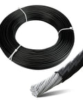 Vinyl Coated Wire Rope 150 Ft Three Thirty Second Inch Bare Core Overmolded To One Eighth Inch Stainless Aircraft Cable 7x7 Strand