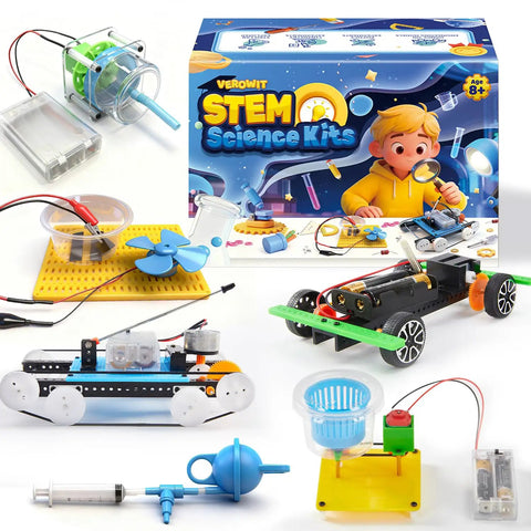 Six In One STEM Home Lab Science Kit For Kids Aged 8 To 12 With Tank And Car Builds Saltwater Generator and Experiment Tools