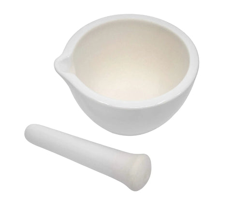 Porcelain Mortar And Pestle Set 9oz 275ml Unglazed Grinding Surface For Kitchen Or Laboratory Grinds Herbs Spices Seeds Nuts Pills Fine Powder White Versatile Kitchen And Lab Essential For Home Chefs