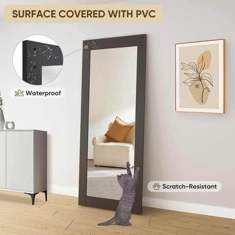 Mirror Barn Door 42 Inch By 84 Inch With 7 Foot Sliding Hardware Kit Included One Lite Full Length Frosted Glass Solid Wood Waterproof
