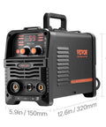 3 In 1 MIG Welder 130 Amp Flux Core MIG Lift TIG MMA Welding Machine Portable 110V Inverter front view with digital display