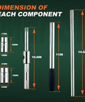 Dimensions of Heavy Duty 25 Inch Extended Lug Wrench Set With 4 Way Tire Iron And Half Inch Drive Includes 17mm 19mm 21mm And 23mm Sockets.