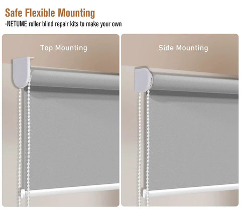 Quick Fix Roller Shade Repair Kit With Snappy Clutch Bracket And Solid Steel Components For Thirty Two Millimeters Outer Diameter Aluminum Tubes Hassle Free Install Heavy Duty top and side mounting options shown.