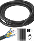 Heavy-Duty 1/4 Inch Split Wire Loom Tubing, 30 Ft Slick Cord Protector with flexible design for cable organization and protection.