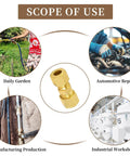 Brass Compression Tube Fitting One Quarter Inch To One Quarter Inch OD Ten Pack Twenty Four Degree Tapered Bore Sleeve Included Durable Plumbing Fittings Pro Grade Brass For DIY Installations for garden, automotive, and industrial use