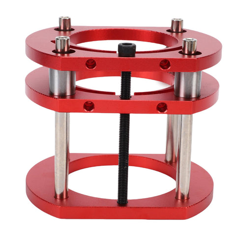 Kick Up Your Workshop Routine With This Slick Router Table Lift Built From Rugged Aluminum Alloy, red anodized lift plate.