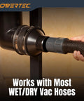 Rock Solid 4 Inch To Two Half Inch Hose Cone Reducer Pack For Dust Collection Systems Shop Vac Lines And Dryer Vents Hassle Free Step Down Adapters For Your Home Garage Grind connecting to a WET/DRY vacuum.