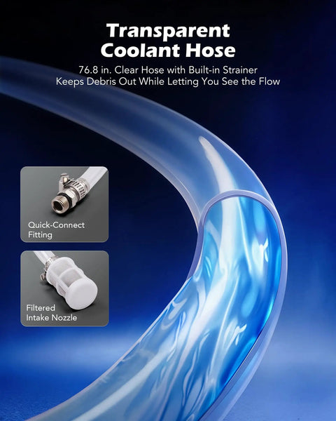 No Drama Coolant Vacuum Refill Kit With Dual Movement Gauge For Quick Radiator Fill And Snappy Engine Maintenance That Keeps Your Daily Driver Running Smooth On Long Highway Trips, 76.8in clear hose with built-in strainer.
