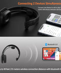 Bluetooth Headset With Microphone For Trucker And Remote Work, AI Noise Cancelling, Mute Button, Wireless On-Ear Headphones