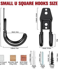 12 Pack Small J Shaped Steel Garage Hooks With Anti Slip PVC Coated Finish Heavy Duty Wall Mounted Tool Hanger dimensions and fixtures