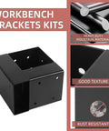Heavy Duty 3 Way Corner Brackets Set For DIY Workbench And Work Table Fits 4x4 And 2x4 Lumber Right Angle Corner Brackets With Pre Drilled Holes