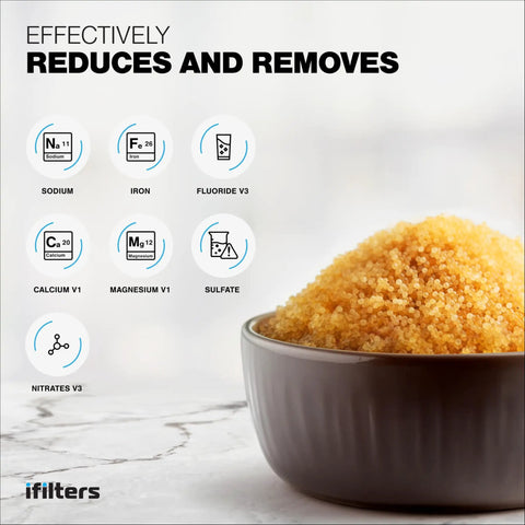 Resin Media Replacement For Water Softeners 0.25 CuFt No Brainer Universal Compatibility Ion Exchange Cation Resin in a bowl