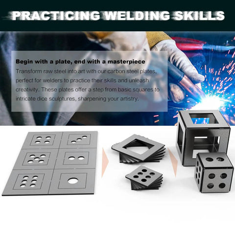 Welding Practice Kit With 14 Gauge Mild Steel Plates And 12 Laser Cut Coupons For Clean Edges And Flat Surfaces, Ideal For Skill Building
