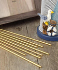 Brass rod stock set, solid round bars 8 mm (5/16 in) dia, 12 in long, for lathe turning and DIY crafts