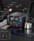 Top-Notch 2-in-1 SMD Hot Air Rework and Soldering Station with LED Display showing controls and soldering tools