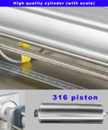 Pro Grade Semi Automatic Liquid And Paste Dispenser Pneumatic Piston Filling Machine With 30L Stainless Steel Hopper showcasing a high-quality cylinder with a scale and 316 piston.