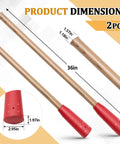 Two Pack 36 Inch Wooden Pickaxe Handles With Rubber End Replacement Mattock Clay Pick Handles