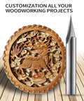 1/4 Inch Shank 22 Degree Engraving Router Bit For CNC Wood Carving With V Groove Profile next to intricate carved wooden design