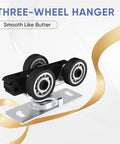 Three-wheel hanger from 5.3 Foot Commercial Grade Pocket Door Hardware And Track Set for smooth, reliable rolling of sliding doors.