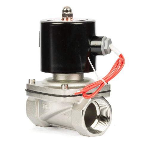 Solid Stainless Steel Solenoid Valve 1-1/4 Inch 24V DC Normally Closed Built To Last With Viton Seal for heavy-duty industrial fluid control