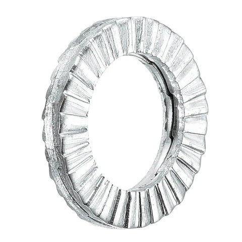 Premium Wedge Locking Washers For M8 Bolts 10 Pack 304 Stainless Steel Anti Vibration Safety Discs, side view.