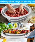Collapsible Wash Basin 7.5L Dish Tub Sink Basin Folding Dish Pan With 2-In-1 Dish Pan And Cutting Board used for BBQ prep