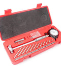 Oudtinx dial bore gauge set in red case with measuring rods and dial indicator for 2.0–6.0 in cylinder diameters