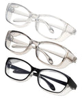 3 Pack Lightweight Lab Safety Goggles For Men And Women Anti Fog Anti Dust Protective Eyewear With Side Shields Clear Lenses Blue Square Frame