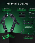 Front End Suspension Kit For Toyota Prius 2010-2015 And Prius Plug-In 2012-2015 Plus Lexus CT200h 2011-2017 Includes 2 Front Lower Control Arms With Ball Joints 2 Sway Bar Links And 4 Outer Inner Tie Rod Ends