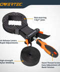 Strap Clamps For Woodworking With Quick Release Levers And An Ergonomic Handle, Pro Style Adjustable Band Clamp, 13 ft