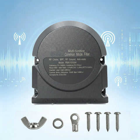 3 In 1 Shortwave Common Mode Filter For Ham Radio With RFI Choke And RF Ground High Frequency Compensation 1000W Rating