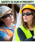 Solid Gear Clear Safety Glasses 120 Pack For Men And Women Featuring Ansi Z871 Approved Impact Shield Plus Anti Scratch Polycarbonate Lenses For Zero Hassle Workshop Adventures on workers at job sites.