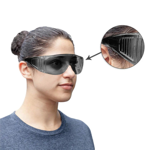Heavy Duty Vented Over Glasses Safety Glasses With Gray Tinted Lenses 144 Bulk Pack Super Chill Airflow Design For All Day No Sweat Eye Protection Slides On Smoothly Over Prescription Specs For Job Sites