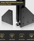 2020 Aluminum Extrusion Corner Bracket Set with L Shape 90 Degree Connectors, 60 T Nuts, 60 Screws for 20x20mm Profiles Black